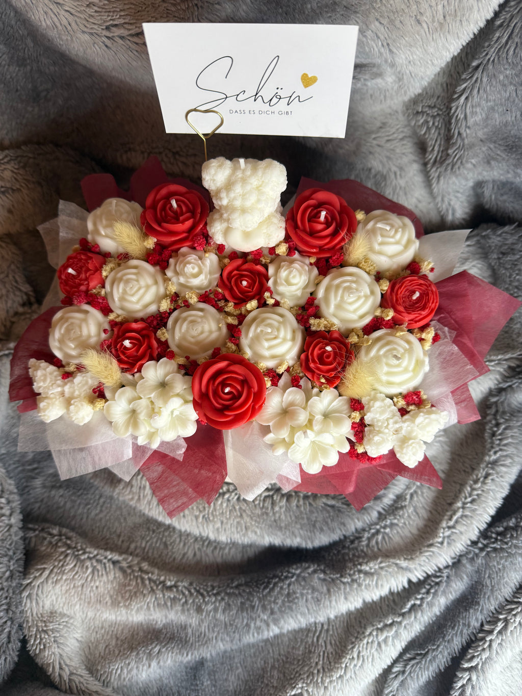 Blumenbox mit Teddy